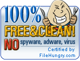 100% CLEAN and Free Award at FileHungry